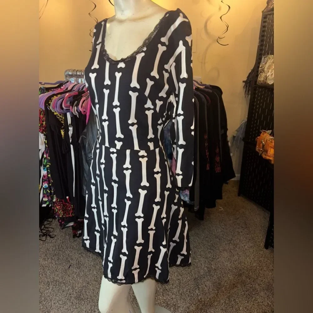 Sourpuss Miss Bones Skater Dress